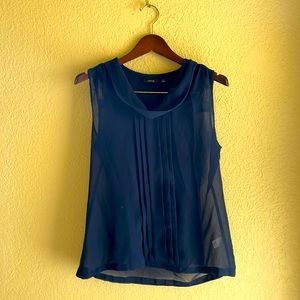 Apt.9 blue sheer sleeveless two layered top